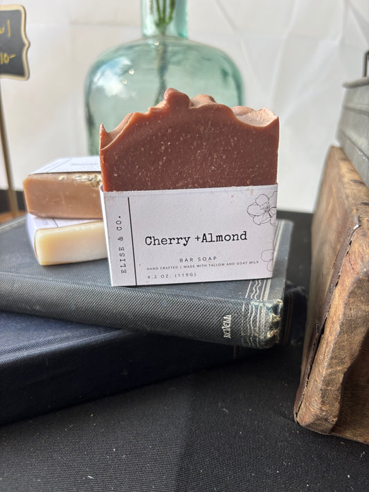 Goat Milk & Tallow Bar Soap - Cherry + Almond
